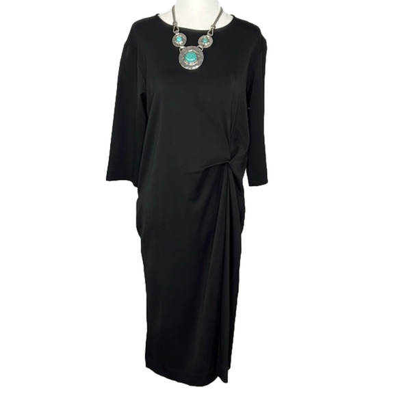 MIJEONG Park Black Shift Dress with Waist  Knot - Picture 1 of 9